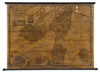 (NEW JERSEY.) Group of 2 mid-nineteenth-century wall maps of Garden State counties.